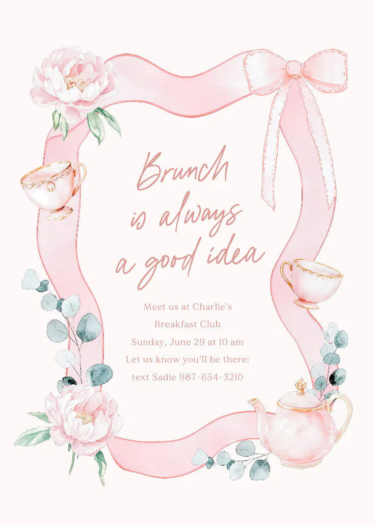 Pinkies up - brunch & lunch invitation